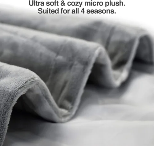 Vista 6 de Manta PetFusion para mascotas de calidad. Reversible, de color gris, de microfelpa. 100% de poliéster suave., Gris (slate gray) Ultra suave