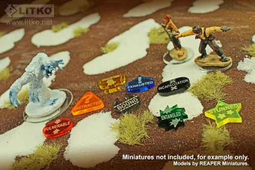 Vista 2 de LITKO Juego de fichas de aventura Compatible con Savage Worlds Paquete de 40