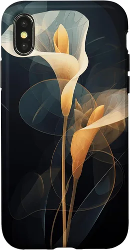 Vista 5 de Elegant Minimalist Calla Lily Abstract Dots Lines Background Case for iPhone 16