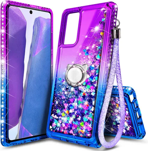 Vista 49 de NGB - Funda para teléfono Samsung Galaxy S9, color aguamarina/morado, bonita funda con purpurina líquida para mujeres y niñas, con protector