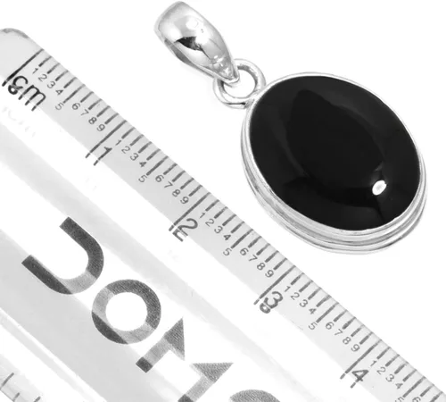 Vista 2 de JEWELOPORIUM Colgante hecho a mano de plata de ley 925 para mujer, 12 x 16, piedra preciosa ovalada, joyería de moda para regalo (99541_P)