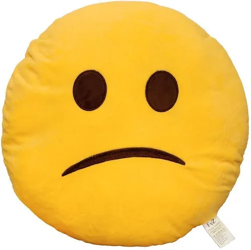 Vista 30 de Emoji Cara de Alienígena Cojín de Emoticón Relleno de Felpa Suave Almohada, Certificado Oficial, EvZ 31cm Gris