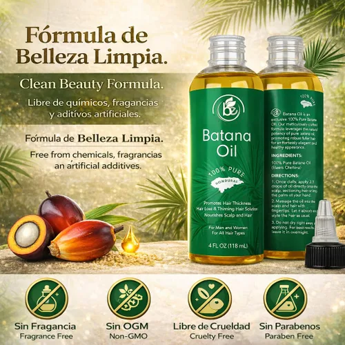 Vista 6 de Aceite de batana (paquete de 2) – Aceite crudo 100% puro y natural – 4 onzas líquidas por botella, apoya la fuerza del cabello, grosor y salud