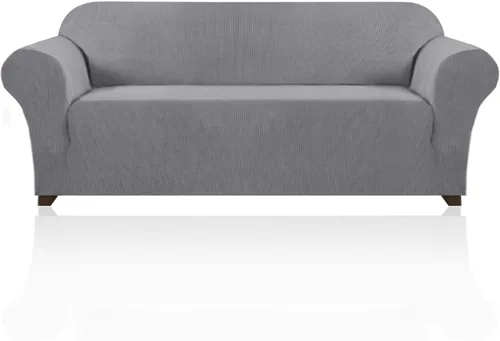 Vista 39 de PrinceDeco Funda elástica para sofá de 3 cojines, funda de sofá de tela jacquard de elastano de 1 pieza, funda universal antideslizante, protector