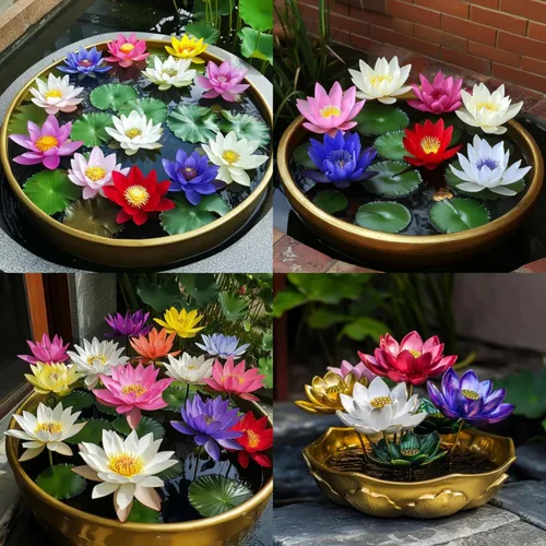 Vista 2 de Más de 30 tazones de semillas de loto bonsái para plantar semillas de flores de lirio acuático, semillas de plantas sin OMG, semillas de jardín