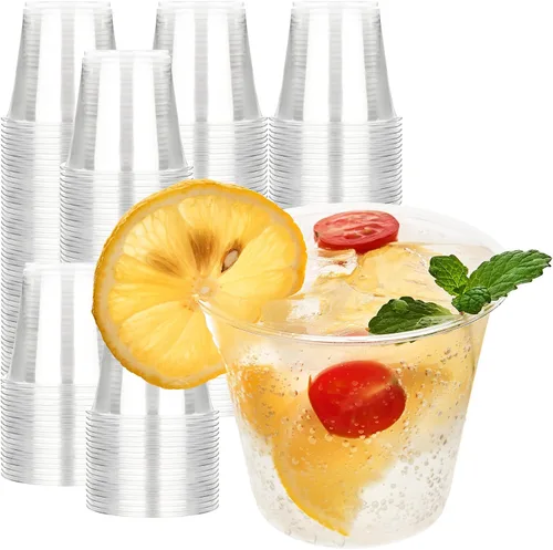 Vista 10 de Vasos de plástico transparente de 9 onzas [100 unidades] - Vasos desechables de plástico para beber, vasos de fiesta de PET libres de BPA para café