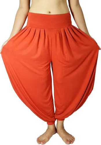 Vista 9 de Lovely Creations Pantalones holgados con cintura elástica y harem Aladdin para mujer