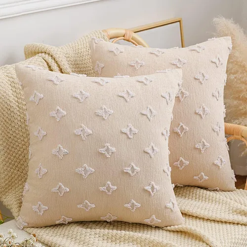 Vista 9 de vctops Juego de 2 fundas de cojín decorativas de algodón estilo bohemio copetudo, súper suaves y cómodas para sofá, cama, automóvil