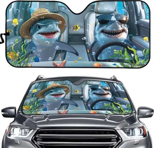 Vista 20 de SEANATIVE Parasol divertido para parabrisas de automóvil, protección contra rayos UV, protector de ventana delantera, diseño de ojos enojados