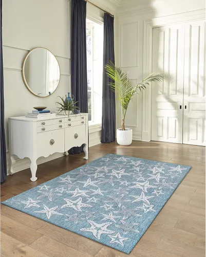 Vista 28 de Liora Manne Marina - Alfombra de área duradera de mezcla sintética tejida a máquina para interiores/exteriores - Gráfico contemporáneo océano global