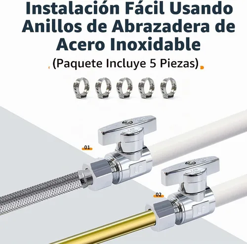 Vista 7 de Vintex Válvula recta PEX de compresión PEX de 1/2 pulgada x 3/8 pulgadas de diámetro exterior PEX paquete de 5 válvulas, válvula de cierre de agua