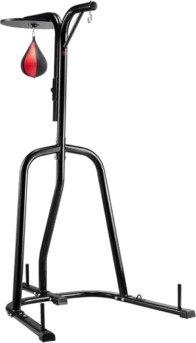 Vista 4 de VEVOR 2 in 1 Punching Bag Stand, Steel Heavy Duty Workout Equipment,Freestanding Sandbag Rack,for Home Gym Fitness