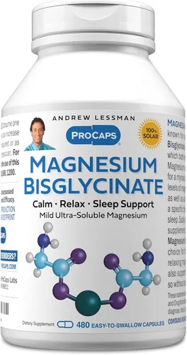 Vista 9 de ANDREW LESSMAN Bisglicinato de magnesio - 240 cápsulas - 70 mg. Suave, altamente absorbente, no laxante, calmante magnesio para relajación.