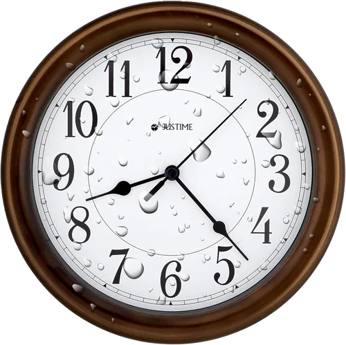 Vista 3 de JUSTIME Reloj de pared resistente al agua de 8.5 pulgadas para baño, cocina, barco, caravana, silencioso, sin tictac, funciona con pilas, montaje