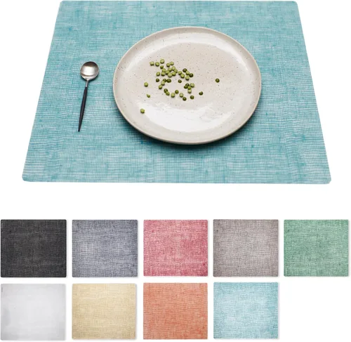 Vista 20 de Modern-Twist Mantel individual rectangular de silicona de 14 x 16 pulgadas, 100% silicona de grado alimenticio, estampado Asawa en niveles, paquete