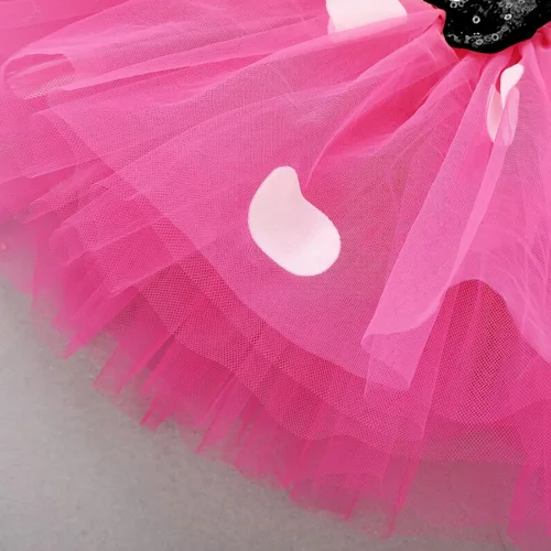 Vista 6 de Conjunto de falda de princesa con diseño de lunares para bebé para el primer cumpleaños de niñas