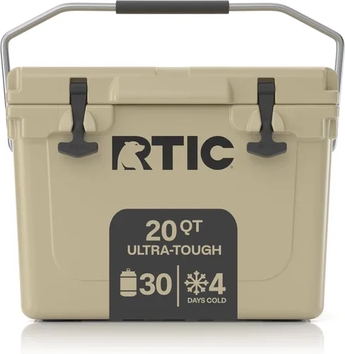 Vista 10 de RTIC Enfriador ultra resistente, caja de cofre de hielo aislada dura para playa, bebida, camping, picnic, pesca, barco, barbacoa Gris oscuro