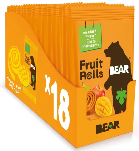 Vista 11 de BEAR Rollos de fruta real, paquete variado, 16 unidades (2 rollos por paquete)