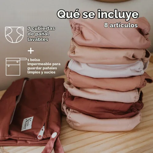 Vista 2 de Nora's Nursery - Forro de pañal de tela, forro reutilizable con cierre de presión, carcasa para inserciones predobladas, planas o ajustadas, incluye