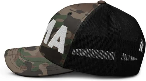 Vista 3 de Hogue WS LLC AMA Airport Hat (Embroidered Camouflage Trucker Cap) Flying to Amarillo Airport Gift