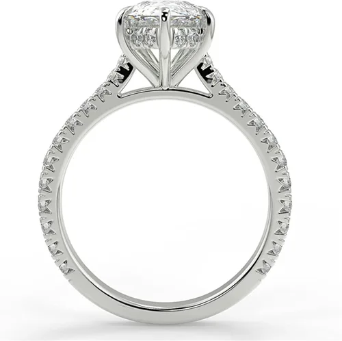 Vista 16 de WSX - Anillo de compromiso de oro de 10/14/18 quilates de 2 quilates para mujer, diseño de lágrima personalizada, moissanita, promesa de boda