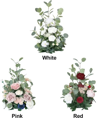 Vista 7 de Flor artificial independiente para pasillo de boda, entrada, arreglo floral, pasillo de boda, bola de flores, plomo, flor de plomo, decoración