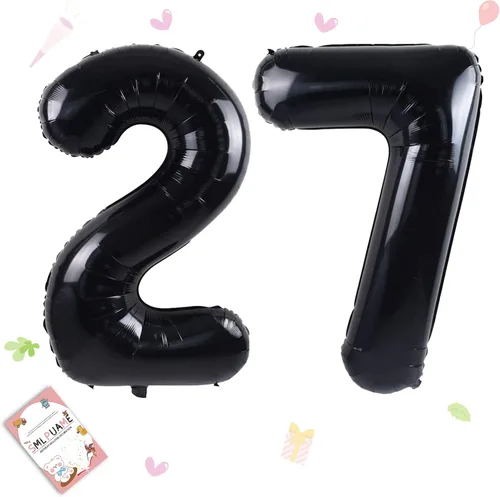 Vista 21 de Globos grandes de 40 pulgadas de números del 0 al 9, globos numéricos para decoración de fiesta de cumpleaños, globos de helio de aluminio