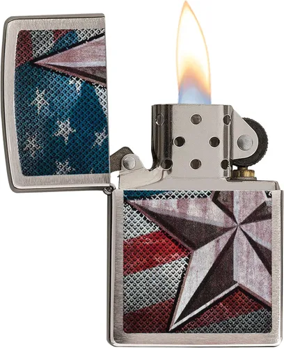 Vista 3 de Zippo encendedores con la bandera de EE. UU.