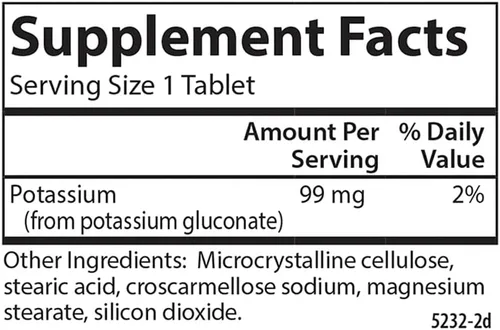 Vista 4 de Carlson Potasio, 99 mg, Salud nerviosa, Función muscular, 250 tabletas