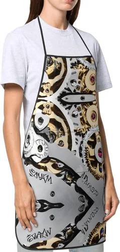 Vista 4 de Cool Steampunk Gears Apron,Printed Apron, Chef Pron,Home Cooking Apron