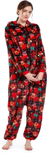 Vista 2 de DELEY Adults Unisex Onesie Halloween Costumes Animal Cosplay Pajamas Warm Sleepwear Homewear