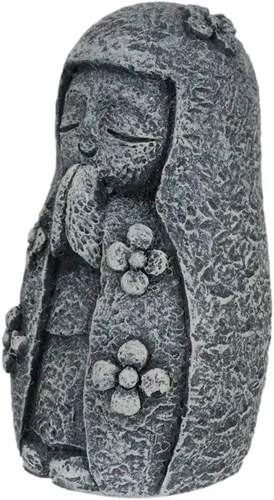 Vista 8 de Ebros Gift Buda Ksitigarbha Bodhisattva Bosatsu Niña Monje Orando con Ropa Floral Figura decorativa Budismo Altar Escultura Talismán de Protección