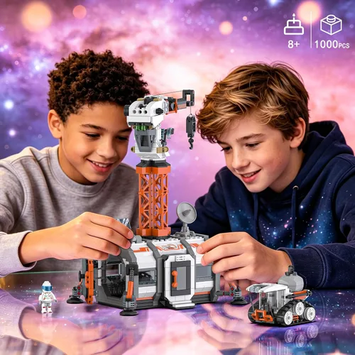 Vista 2 de Space Base Building Sets, Exploration Space Station Model, 1000 PCS Ll001