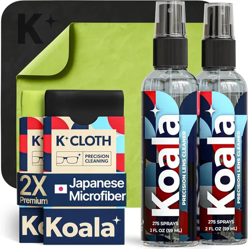 Vista 10 de Koala - Kit de limpiador de lentes de lentes (1 botella limpiadora de lentes + 1 paño de microfibra) Kit de limpieza de lentes, pantalla