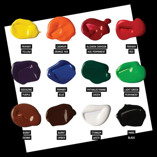 Vista 3 de Liquitex BASICS - Pintura acrílica fluida, 6 botellas de 4.0 fl oz (4 onzas)