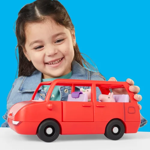 Vista 6 de PEPPA PIG Peppa's Big Family Car con 2 figuras (para 5), juego de autos de juguete para niñas y niños, niños a partir de 3 años