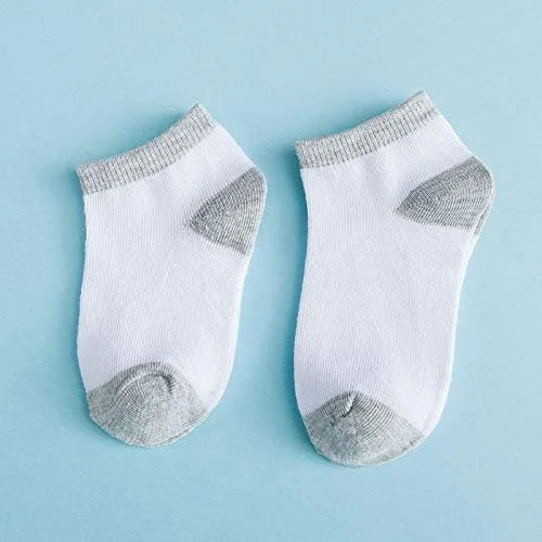 Vista 4 de Dejian - Calcetines tobilleros de algodón para niños y niñas, 12 pares