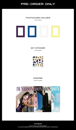 Vista 6 de Dreamus NAYEON TWICE - IM NAYEON 1st Mini álbum+Beneficio de preventa+Póster plegado+Juego de tarjetas fotográficas adicionales (YEON ver.), 8.268 x