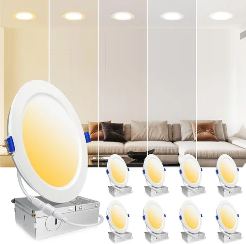 Vista 16 de LTBLIGHT Paquete de 4 luces LED empotrables de 6 pulgadas, 16 W MAX.2000LM Eqv.200W, 2700K/3000K/3500K/4000K/5000K seleccionables, luces empotrables