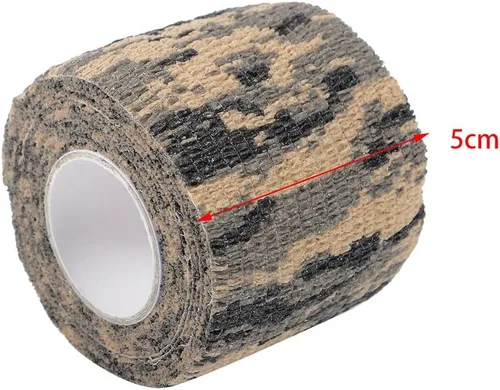Vista 3 de AIRSSON 6 rollos de cinta de camuflaje de camuflaje de 1.96 x 177 pulgadas, vendaje elástico de camuflaje autoadhesivo para linternas, cámaras