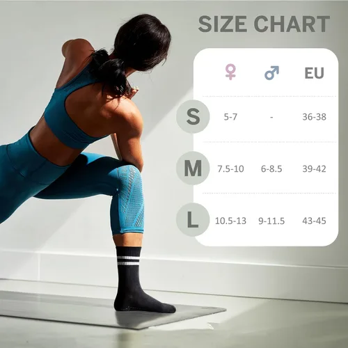Vista 6 de Calcetines de yoga para mujer, calcetines antideslizantes con cojín para pilates, barra pura, ballet, entrenamiento, hospital, hogar, 4 pares