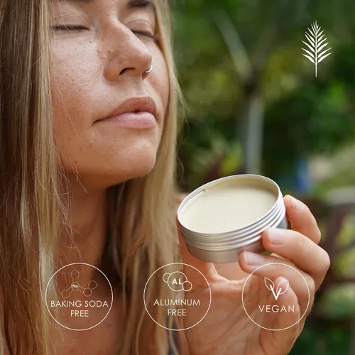 Vista 6 de Crema desodorante natural para mujeres y hombres, desodorante sin aluminio con magnesio e ingredientes orgánicos para pieles sensibles, vegano