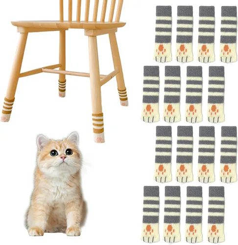Vista 10 de 16 calcetines de silla de gato para patas de silla, protectores de suelo de patas de gato, calcetines para patas de silla para suelos de madera dura