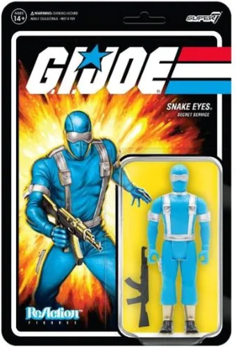 Vista 2 de Super 7 Joe Reaction Figures Wave 2 - Snake Eyes - Secret Service - India azul pálido