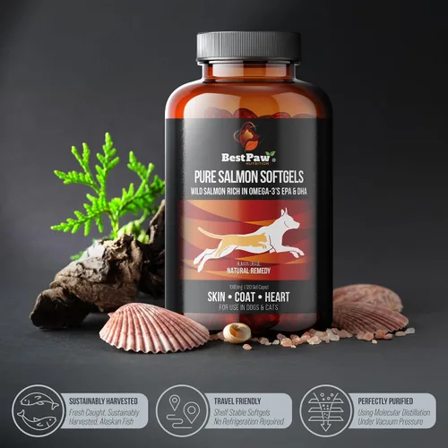 Vista 9 de Best Paw Nutrition Aceite de salmón puro de Alaska salvaje para perros y gatos, alergias, picazón seca en la piel, puntos calientes y alivio