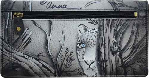 Vista 2 de Anna by Anuschka Cartera de mano de cuero genuino pintada a mano para mujer