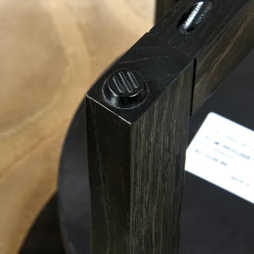 Vista 7 de Mesa auxiliar redonda de madera de 19.3 pulgadas, mesa auxiliar redondeada de madera maciza de 2 niveles, mesa auxiliar circular con estante