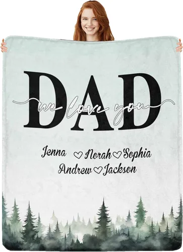 Vista 31 de Regalos personalizados de cumpleaños para el Día del Padre, para papá, abuelo, hombres, manta personalizada con fotos para mi papá, regalos de hija