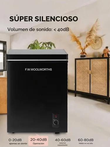 Vista 4 de F.W.WOOLWORTHS Congelador de pecho de 3.5 pies cúbicos con cesta extraíble, termostato ajustable 7 para congelador profundo, congelador compacto