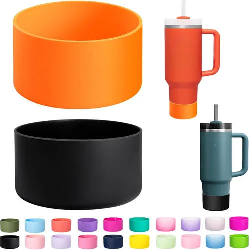 Vista 10 de Paquete de 2 botas de silicona para Stanley Cup de 30 oz y 40 onzas, protector inferior antideslizante y reductor de ruido, cubierta base de vaso